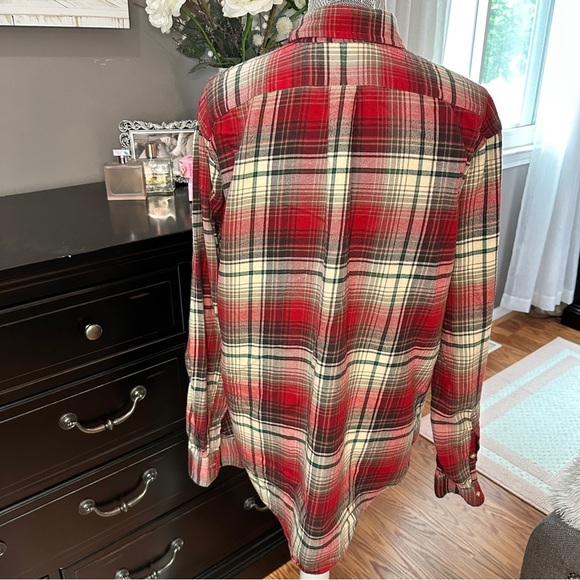 Ralph Lauren Classic Fit Plaid Red Green Flannel Size Large - Picture 6 of 13